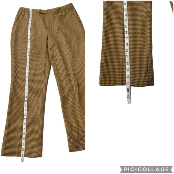 Vtg Lauren Ralph Lauren Wool Angora Houndstooth Collegiate Straight Leg Pants 10 - Picture 10 of 13